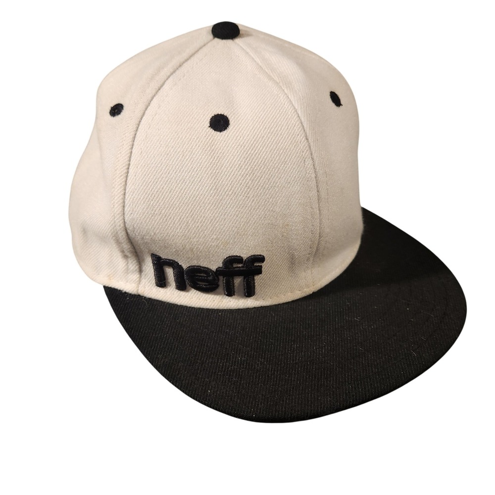 Neff Snapback‎ Hat Black Brim White Crown Embroidered Logo OSFM